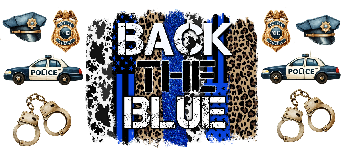 D-1561 BACK THE BLUE 40 OZ WRAP 11"W X 5"H
