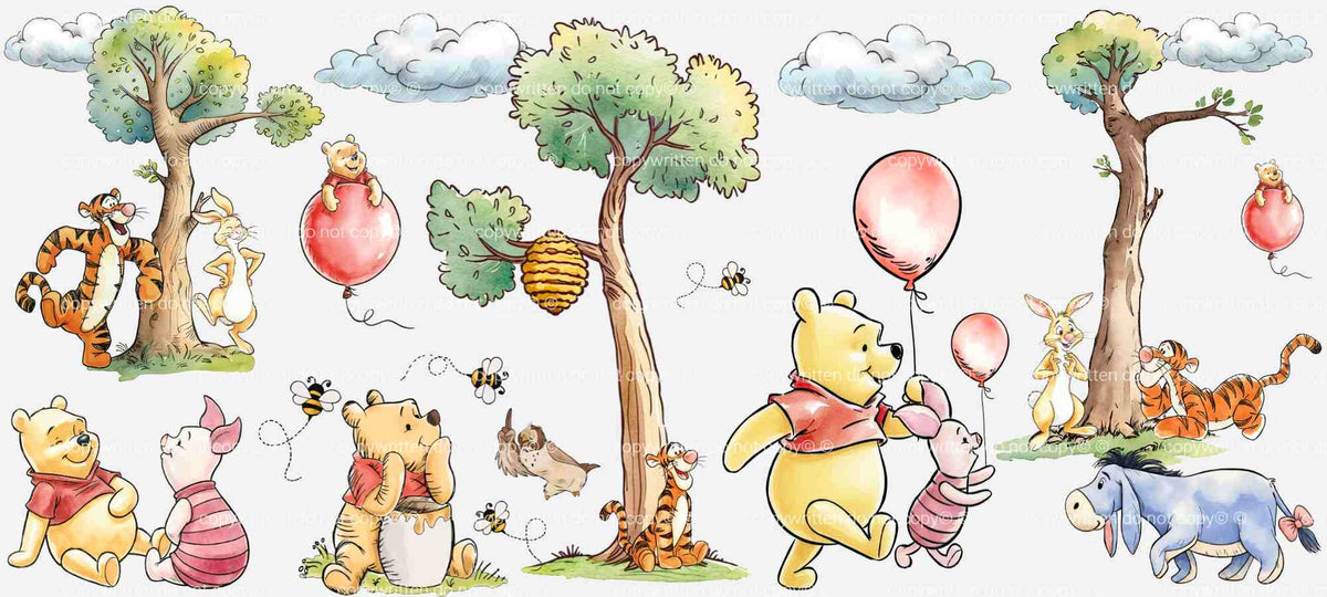 D-1568 POOH FRIENDS 40 OZ WRAP 11"W X 5"H