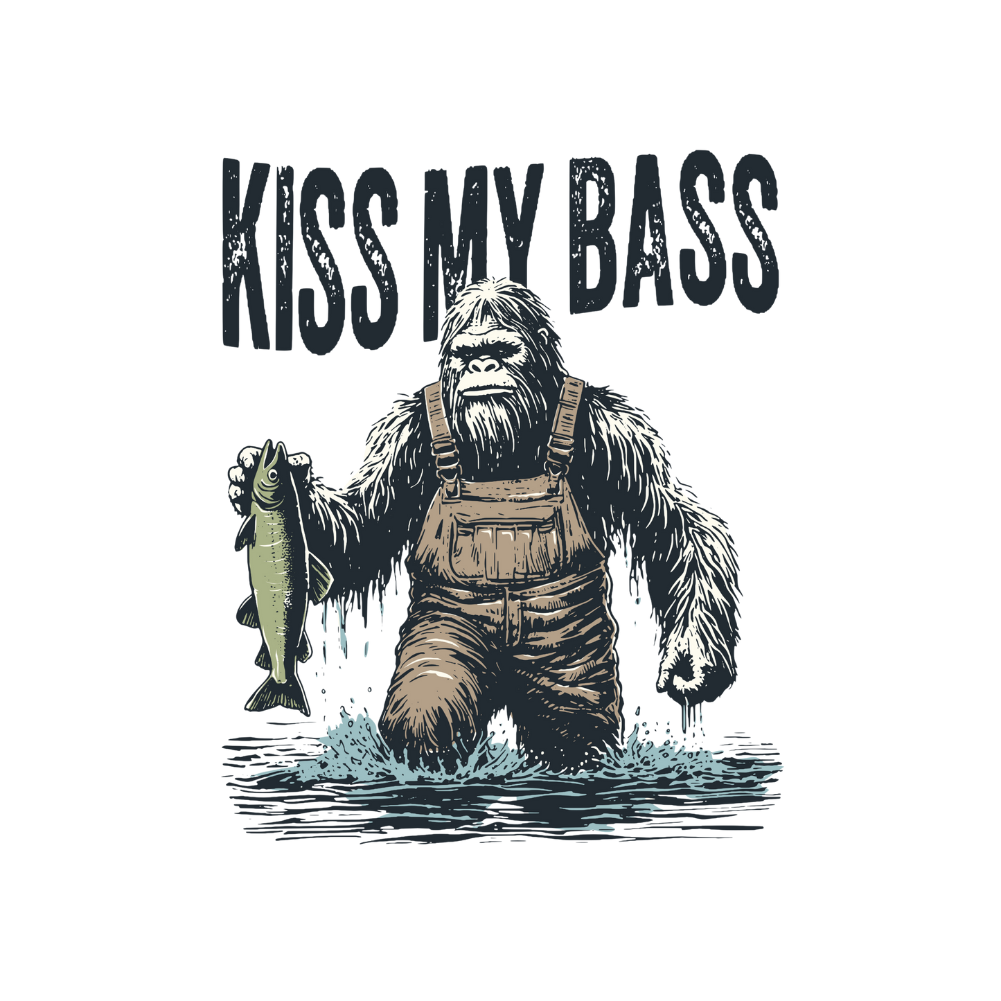 A-1103  KISS MY BASS  3.75"w x 4"h