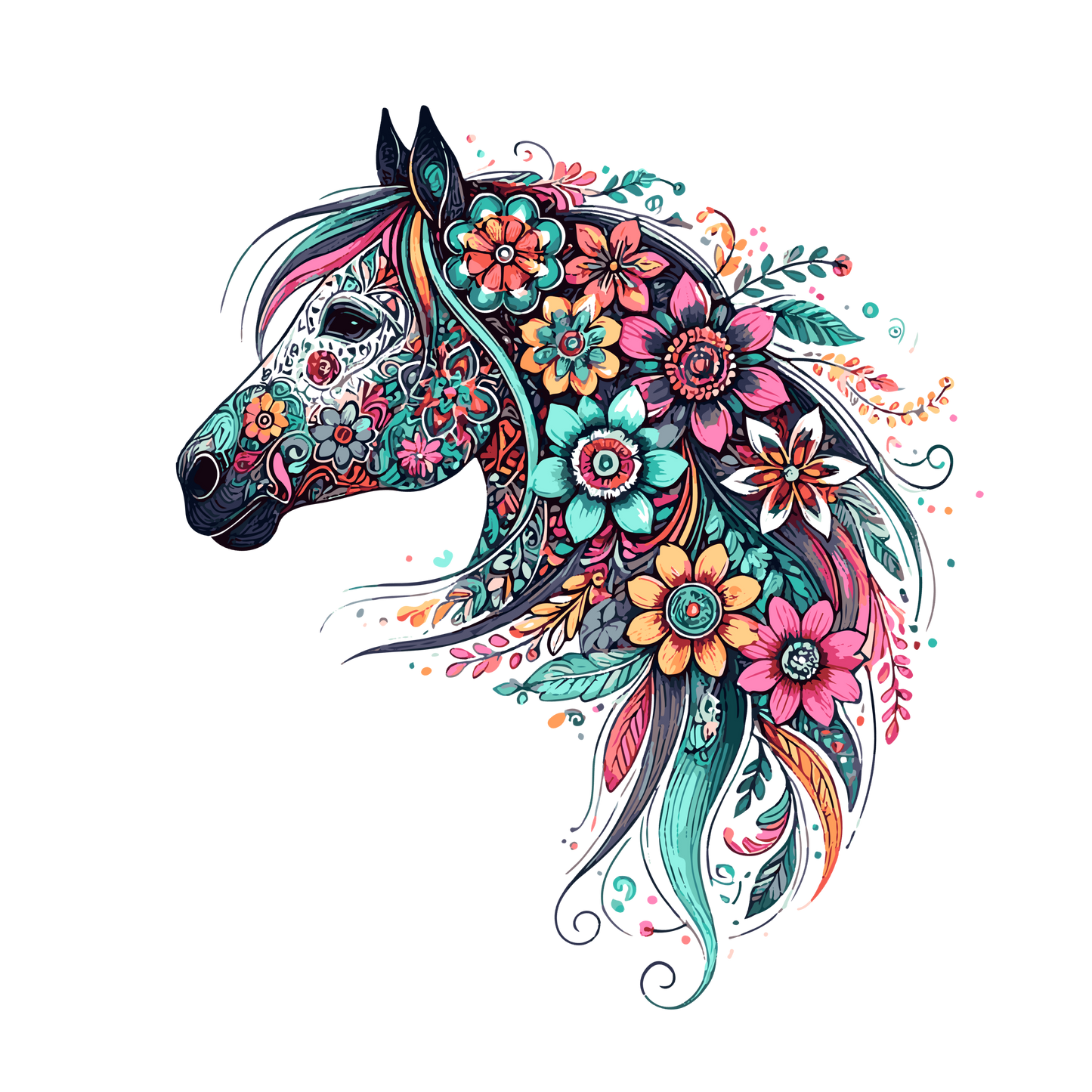 A-1104 FLOWER HORSE 3.75"w x 3.5"h