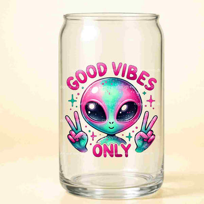 A-1102 GOOD VIBES ALIEN  3.75"w x 3.75"h