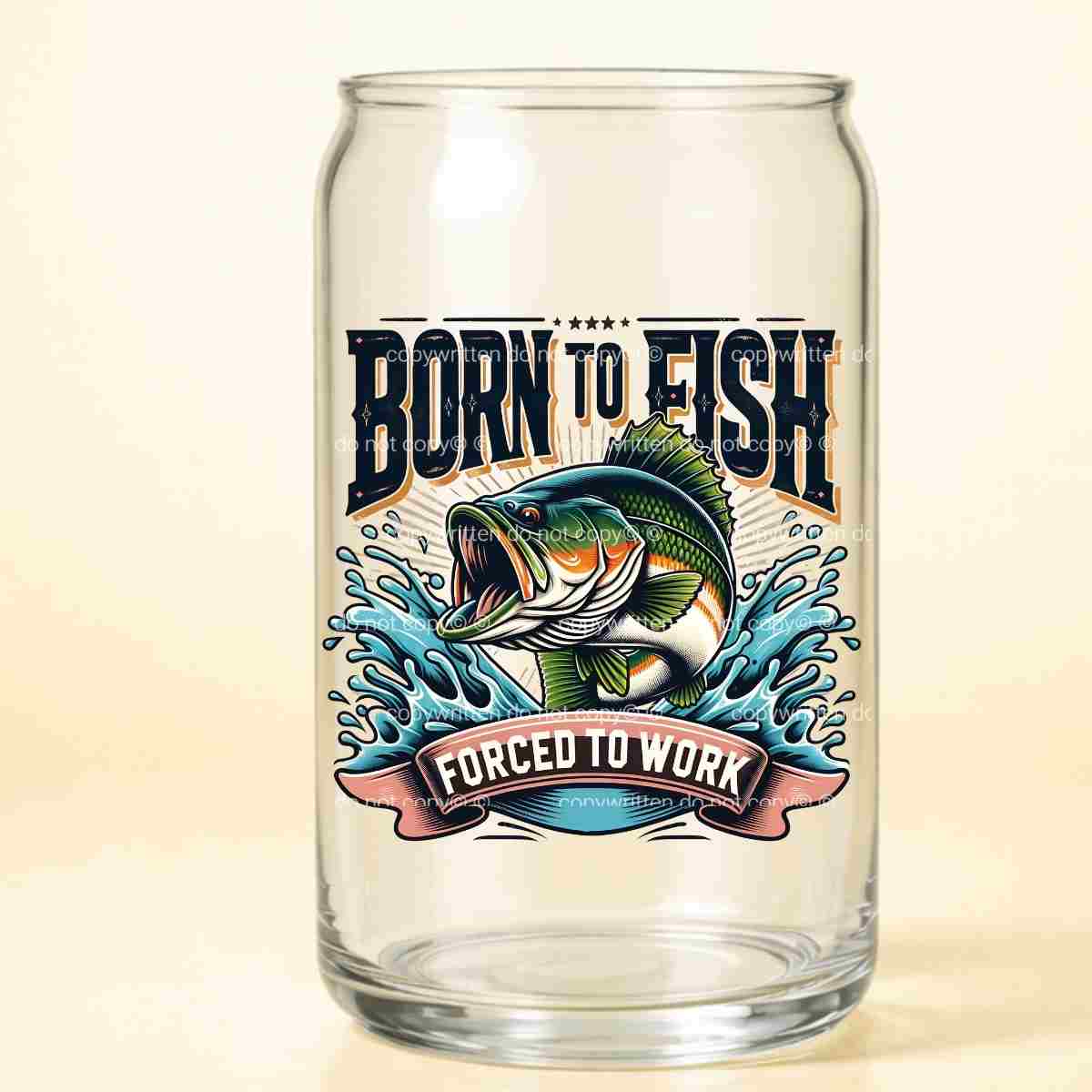 A-1108  BORN TO FISH          3.75"w x 3.50"h