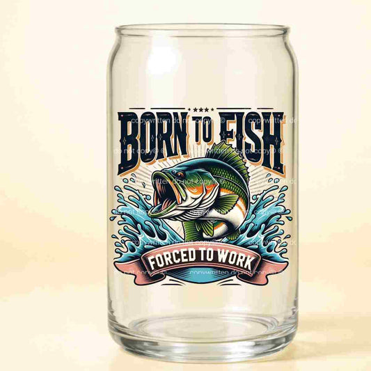 A-1108  BORN TO FISH          3.75"w x 3.50"h