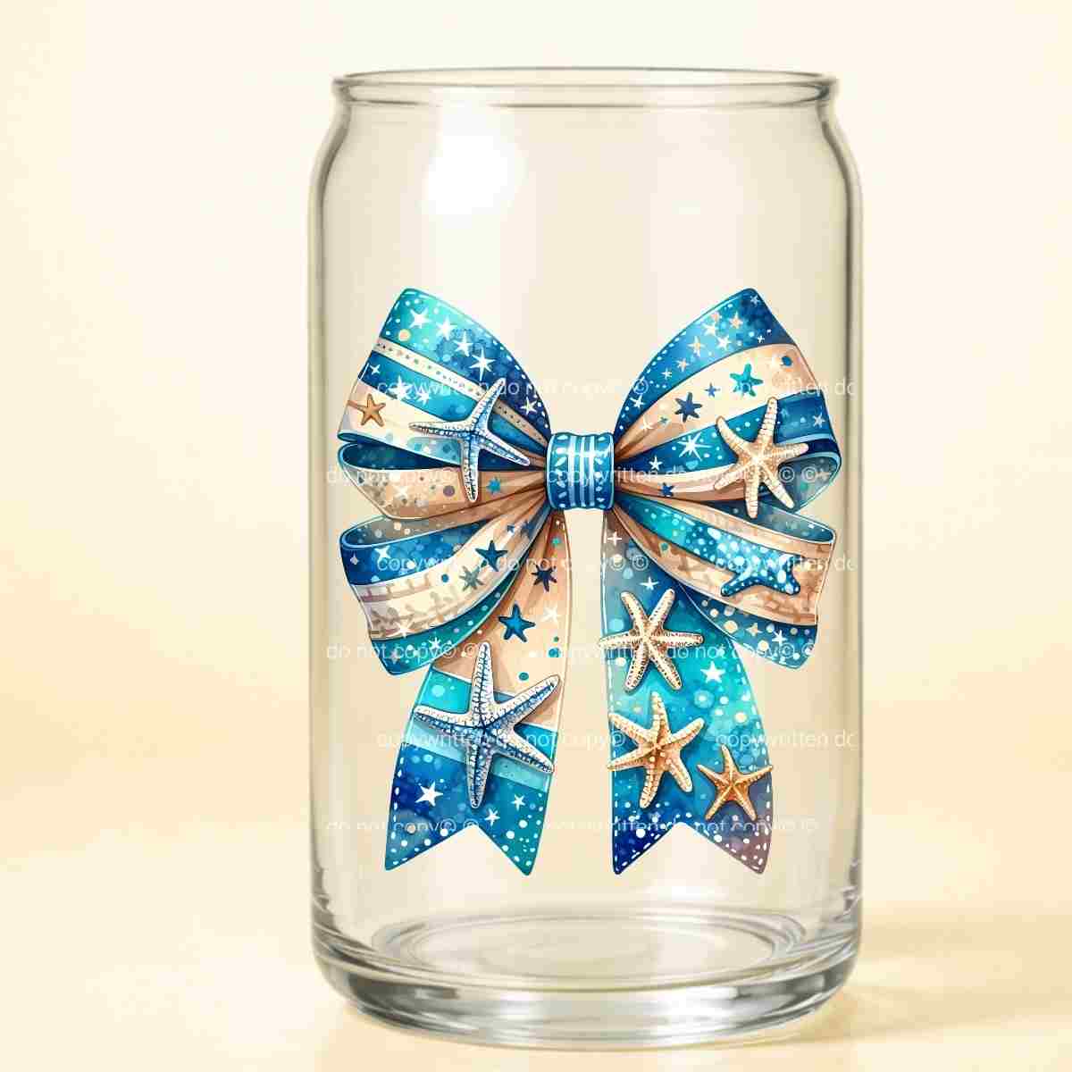 A-1110  BLUE SHELLS BOW  3.75"w x 4.25"h