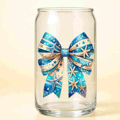 A-1110  BLUE SHELLS BOW  3.75"w x 4.25"h