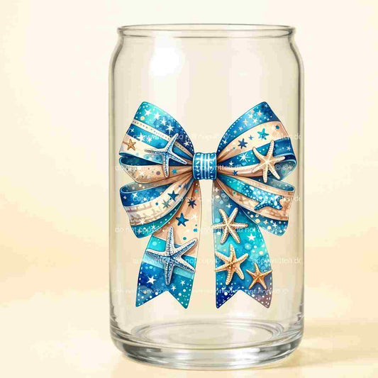 A-1110  BLUE SHELLS BOW  3.75"w x 4.25"h