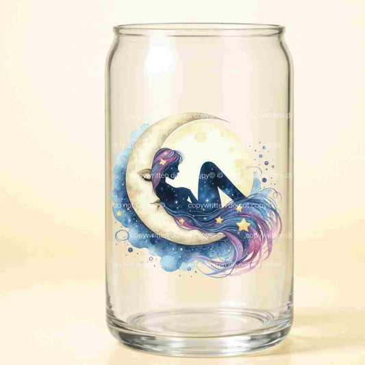 A-1115 girl on moon  3.75"w x 3.75"h