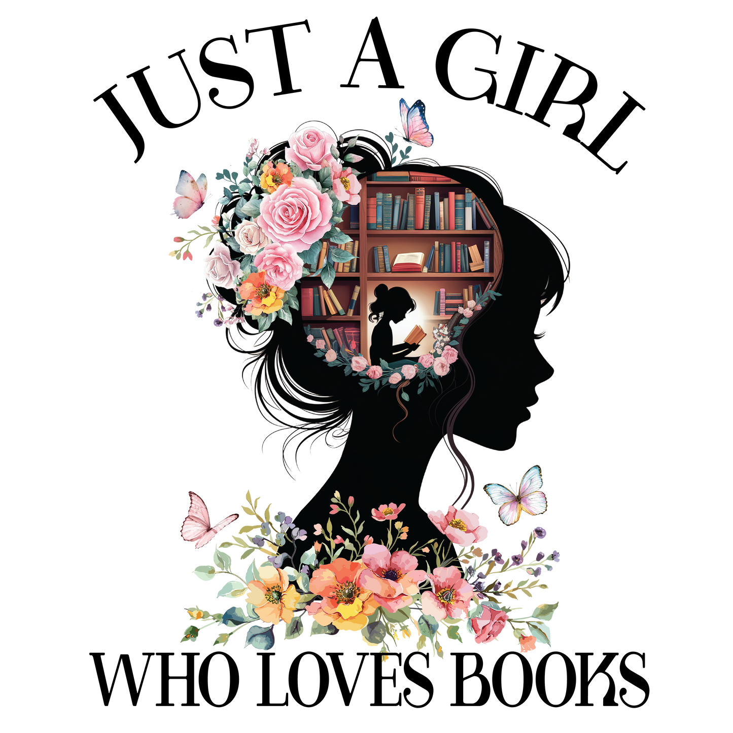 A-1119  GIRL LOVES BOOKS