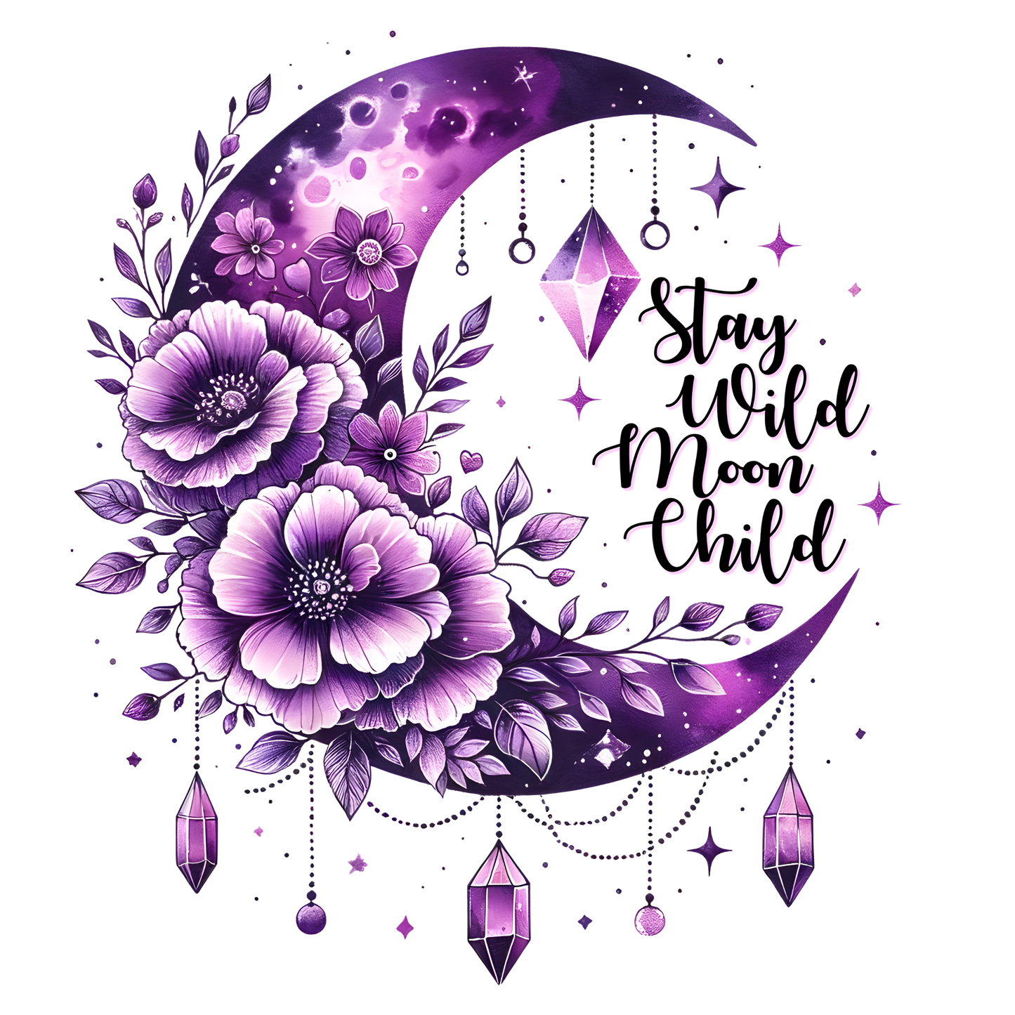 A-1126 PURPLE MOON CHILD 3.75"W X 4.25"H