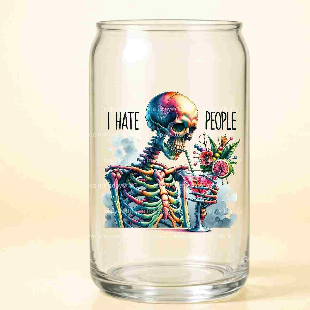 A-1130  I HATE PEOPLE  3.75"w x 3.75"h