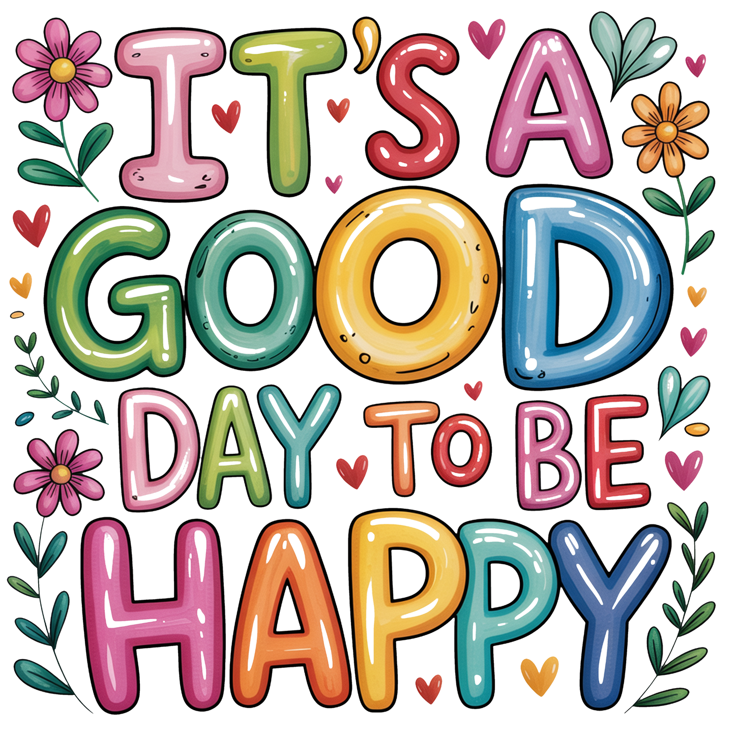 A-1131  BE HAPPY  3.75"W X 3.75"H