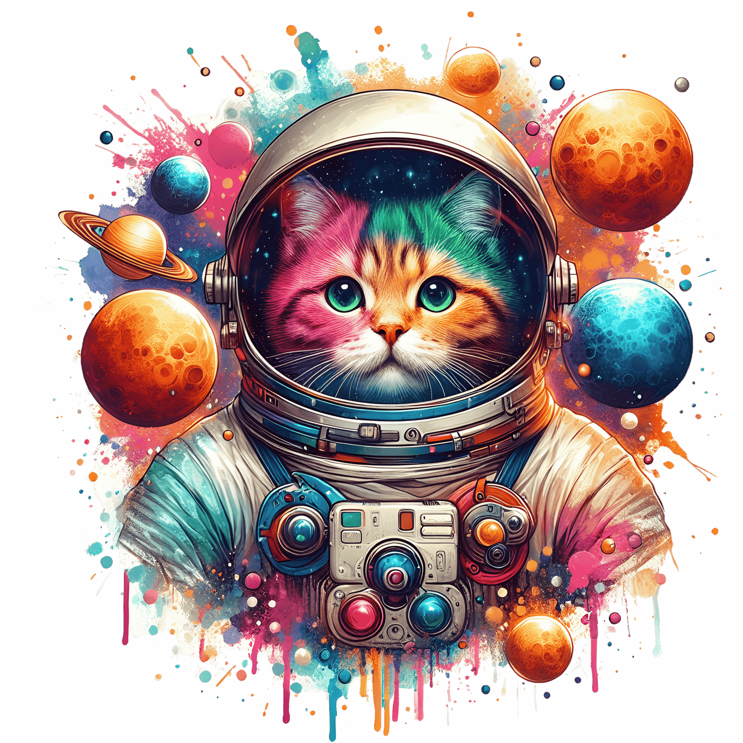 A-1133  SPACE KITTY  3.75"w x 3.75"h