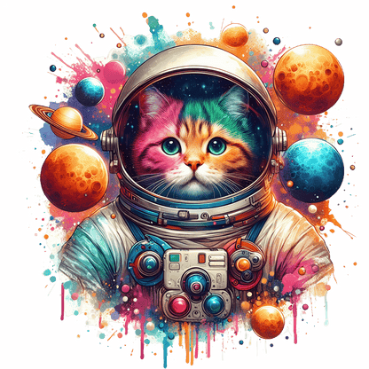 A-1133  SPACE KITTY  3.75"w x 3.75"h