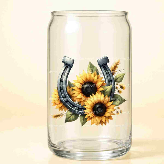 A-1135 SUNFLOWER HORSESHOE  3.75"W X 3.75"H