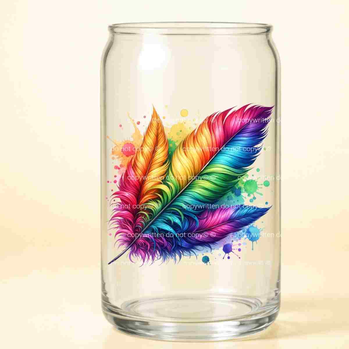 A-1149  RAINBOW FEATHER  3.75"W X 3.75"H