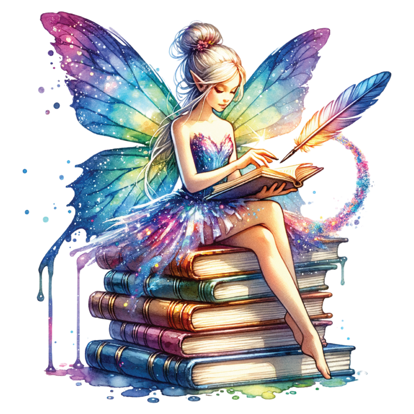 A-1173  book fairy  3.75"w x 4"h