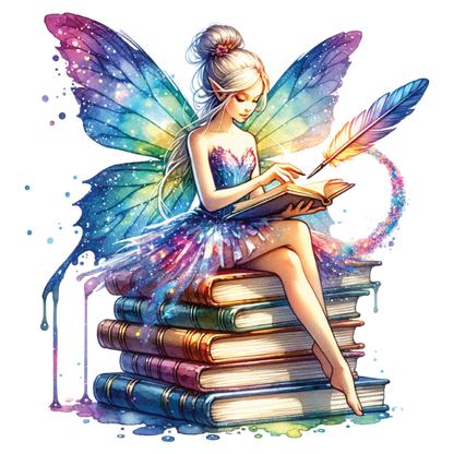 A-1173  book fairy  3.75"w x 4"h