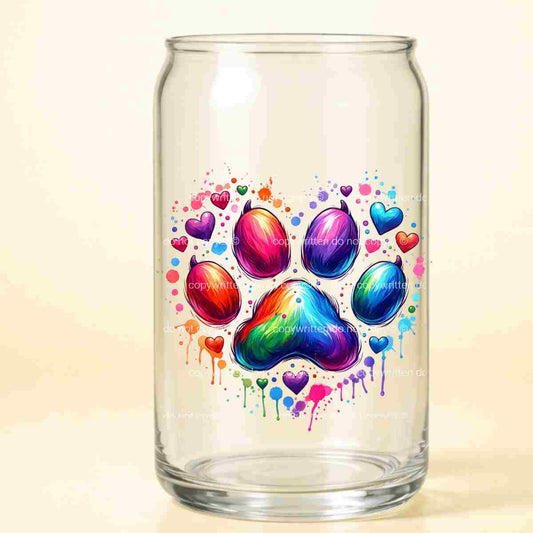 A-1187 PAW HEART  3.75"W X 3.75"H