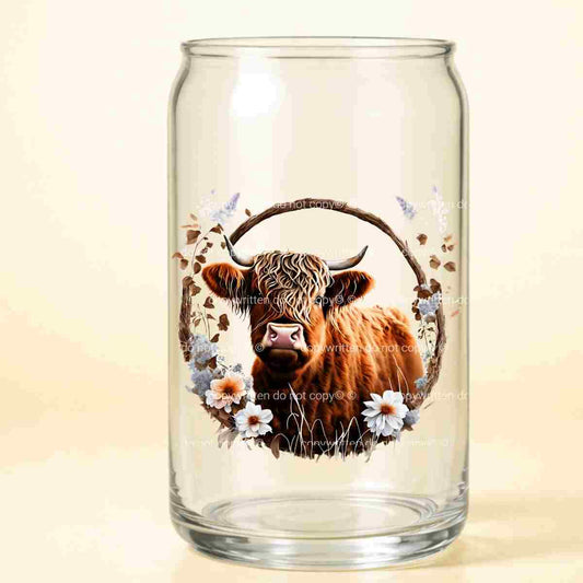 A-1197  COW FLOWER FRAME  3.75"W X 3.75"H