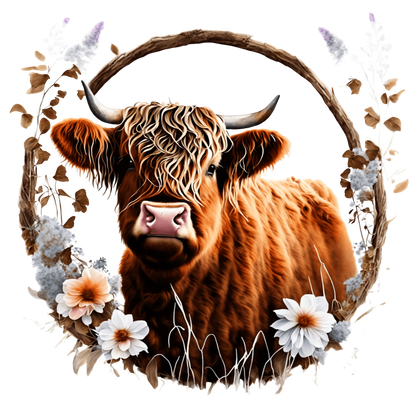 A-1197  COW FLOWER FRAME  3.75"W X 3.75"H