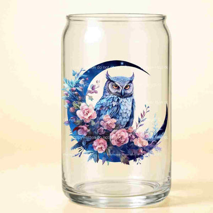 A-1198  OWL FLOWER MOON  3.75"W X 3.75"H