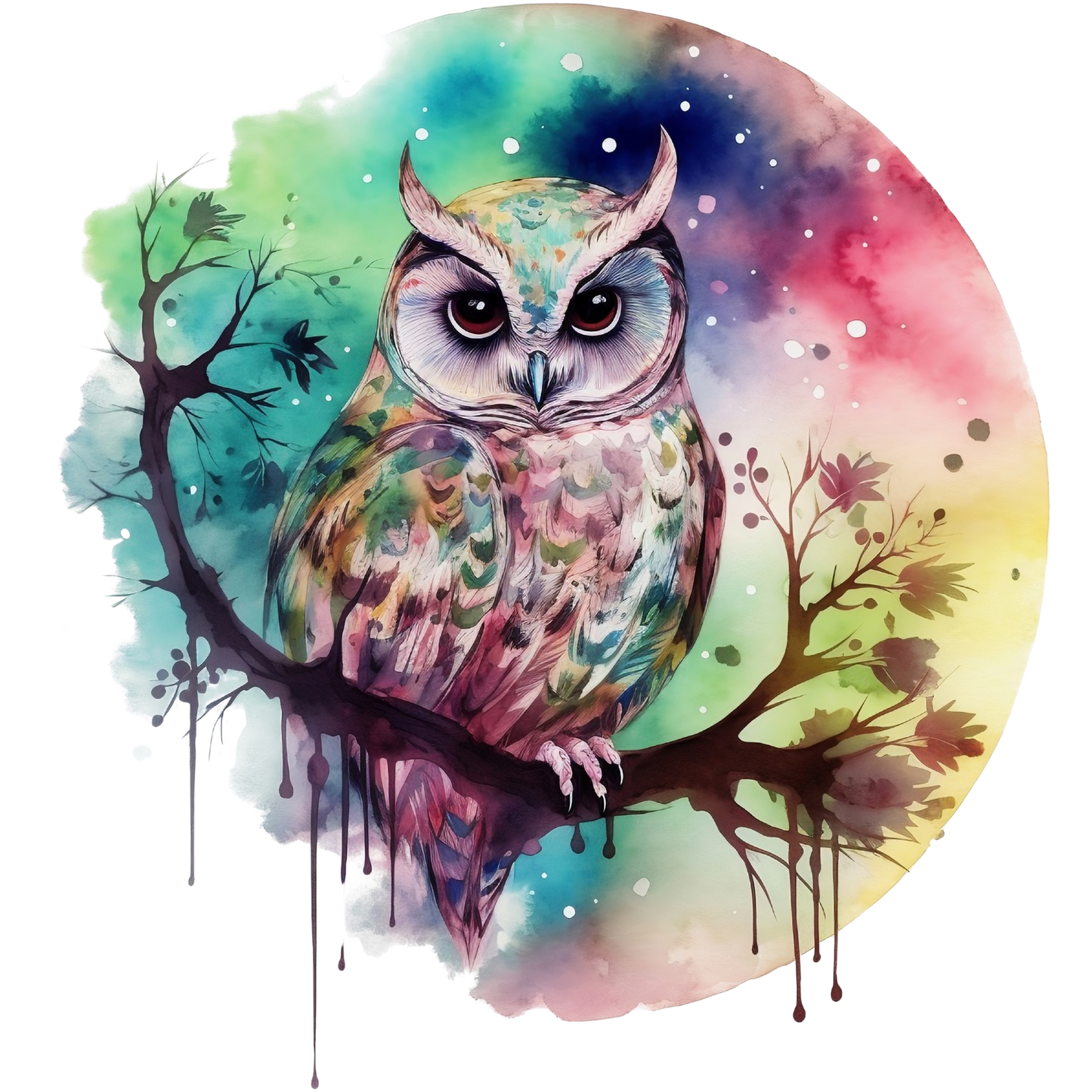 A-1200  OWL ON BRANCH  3.75"W X 3.75"H