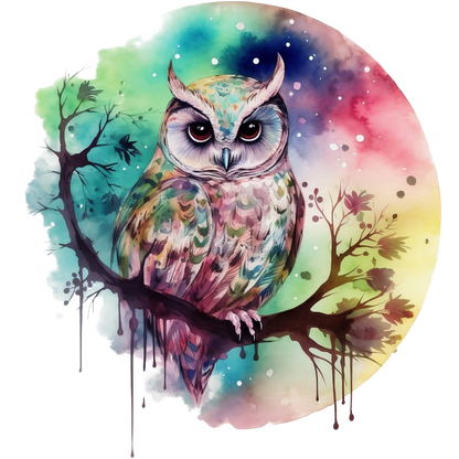 A-1200  OWL ON BRANCH  3.75"W X 3.75"H