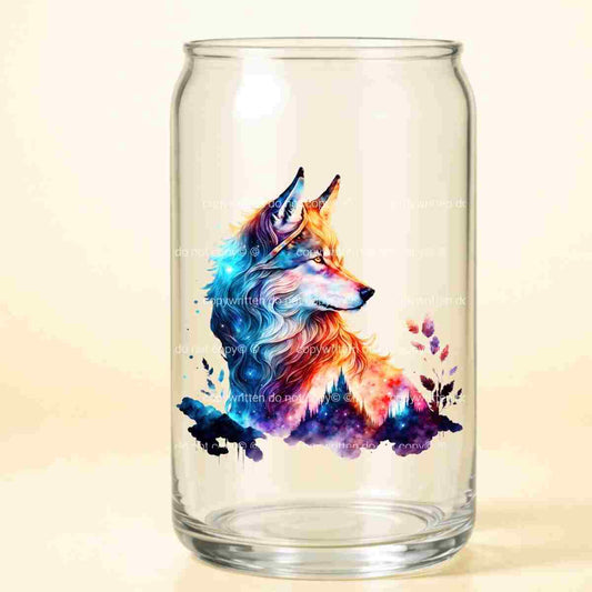 A-1203  WOLF SUNSET  3.75"W X 3.75"H