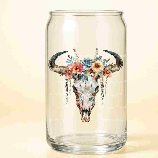 A-1205 FLOWER BULL SKULL