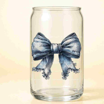 A-1210  DENIM BOW  3.75"W X 3.75"H