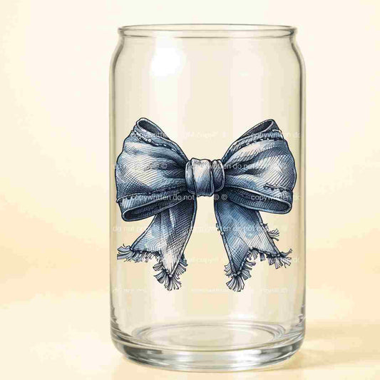 A-1210  DENIM BOW  3.75"W X 3.75"H