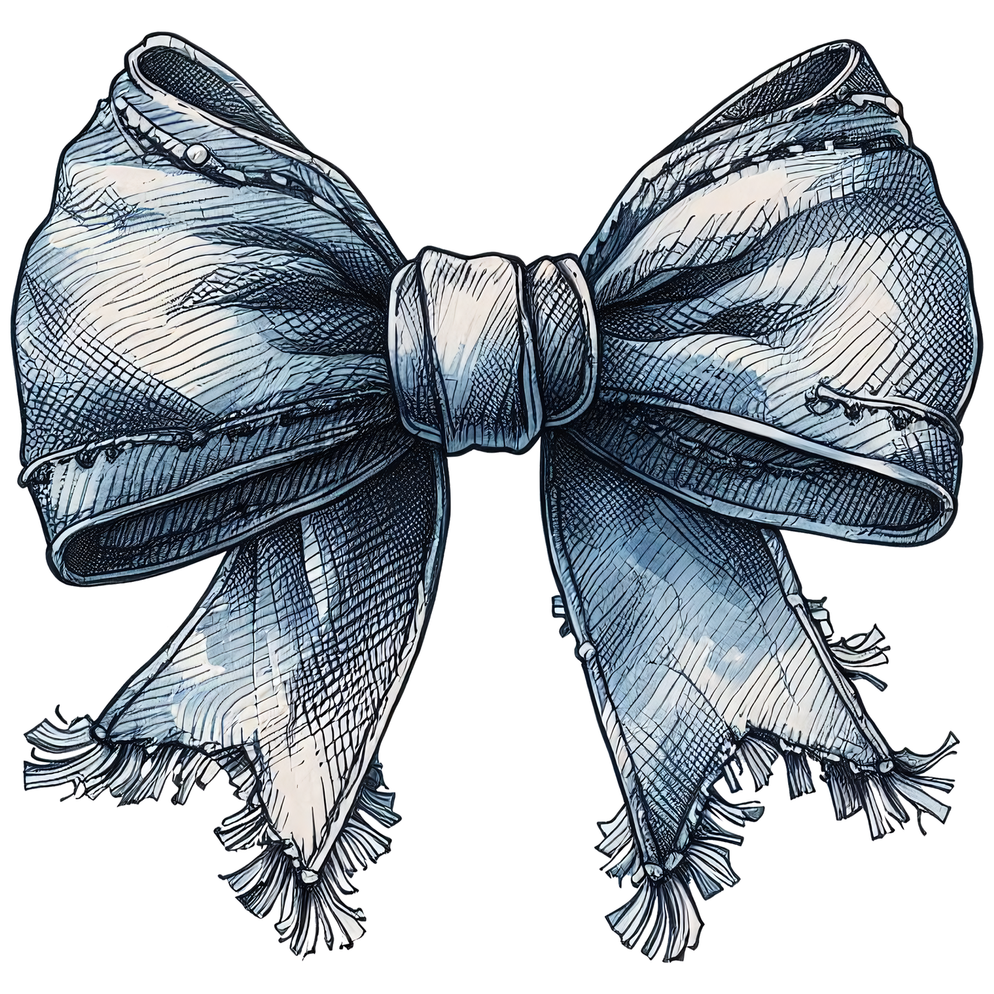 A-1210  DENIM BOW  3.75"W X 3.75"H