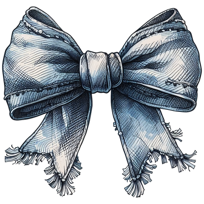 A-1210  DENIM BOW  3.75"W X 3.75"H