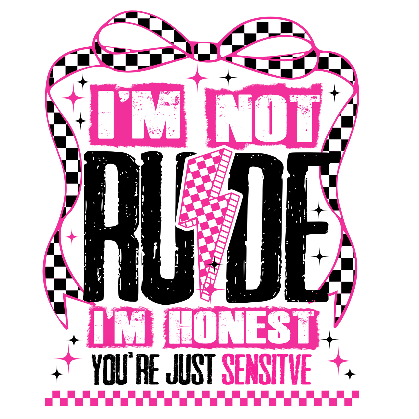 A-1222  NOT RUDE, HONEST 3.75"w x 4.5"h
