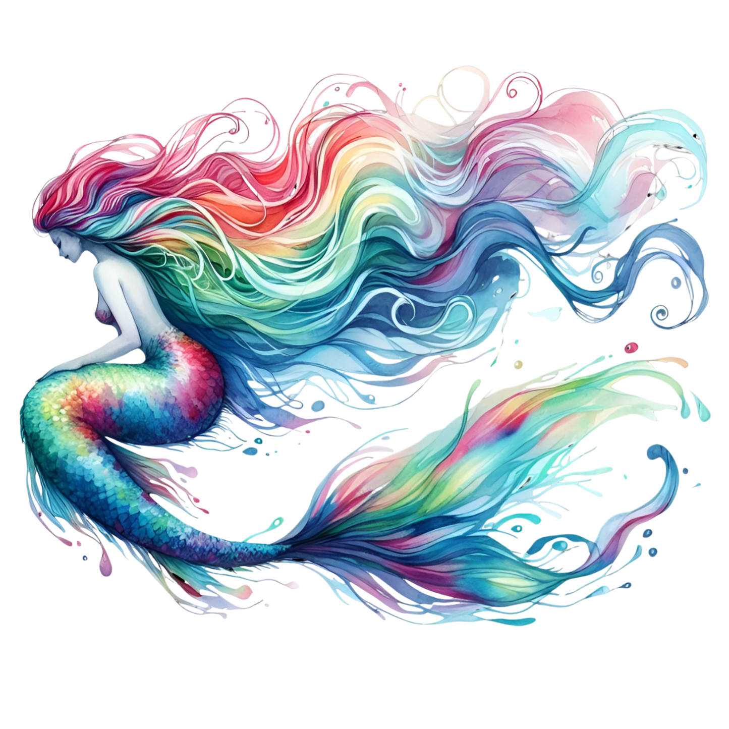 A-1228 mermaid  3.75"w x 3.75"h