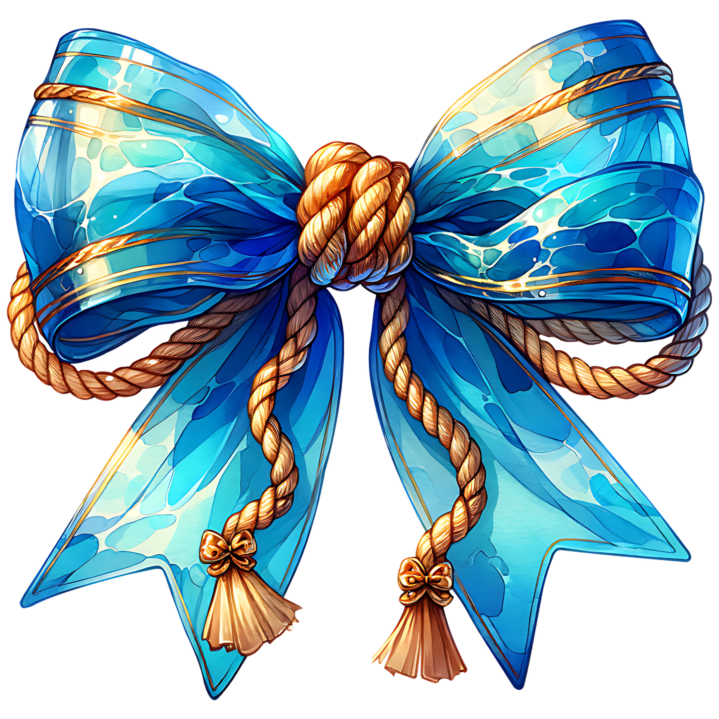 A-1240  BLUE WATER BOW 3.75"w x 4"h