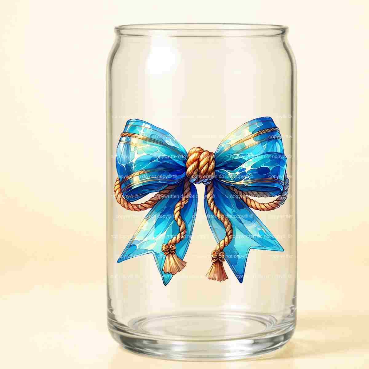 A-1240  BLUE WATER BOW 3.75"w x 4"h