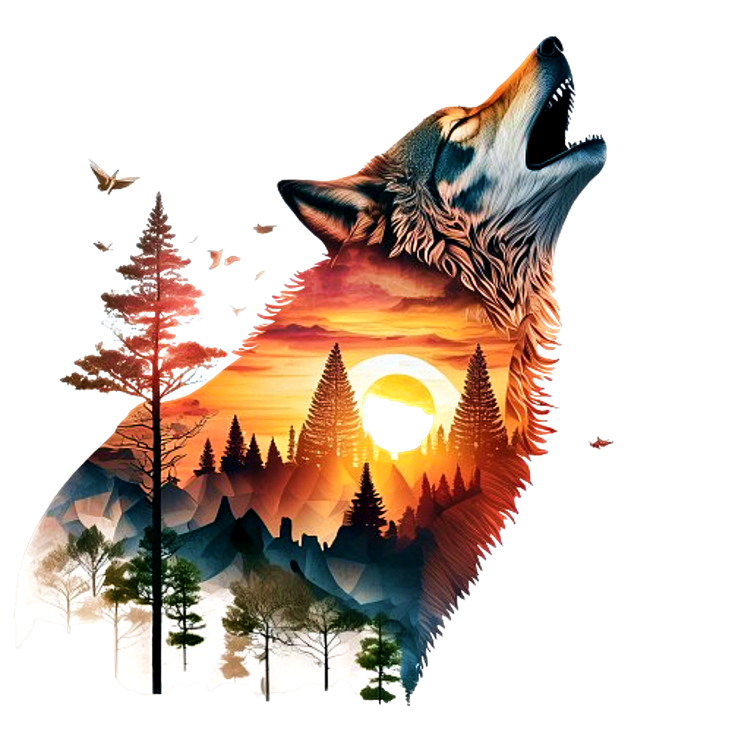 A-1241 HOWLING WOLF  3.75"w x 4"h