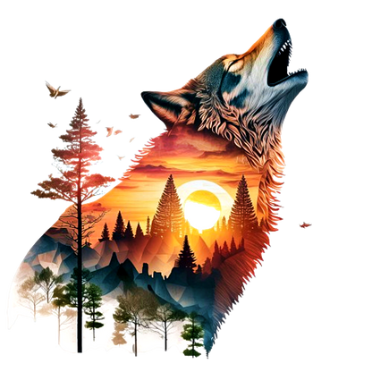 A-1241 HOWLING WOLF  3.75"w x 4"h