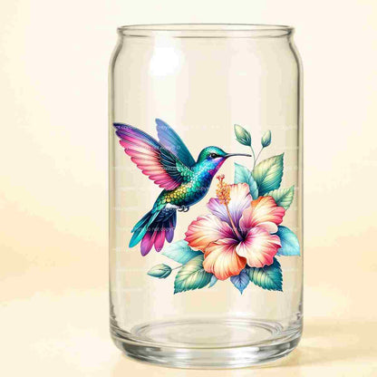 A-1247 HUMMINGBIRD HYBISCUS  3.75"w x 3.5"h