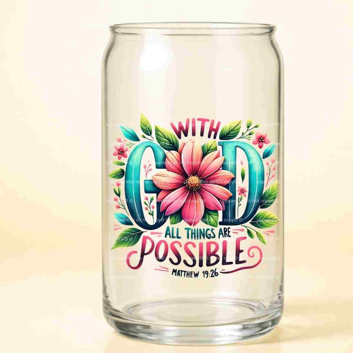 A-1250 GOD POSSIBLE 3.75"W  X 3.75"H