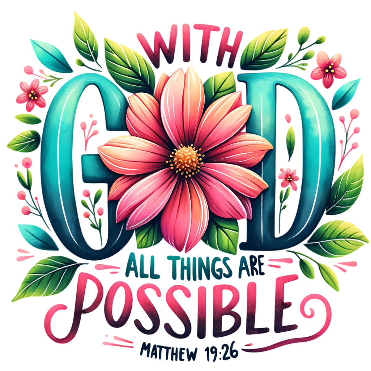 A-1250 GOD POSSIBLE 3.75"W  X 3.75"H