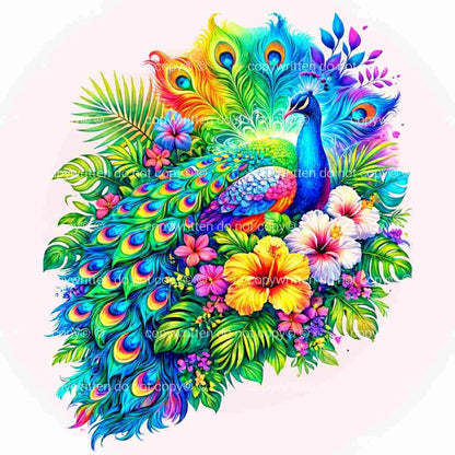 A-1276 PEACOCK  3.75"w x 4.25"h
