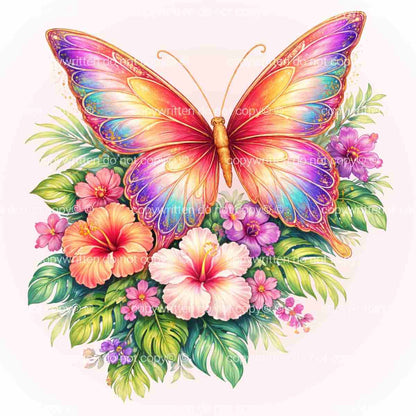 A-1280 TROPICAL BUTTERFLY  3.75"w x 4"h