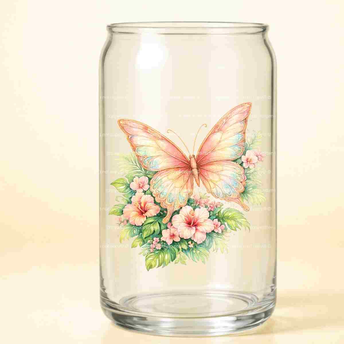 A-1281 PEACH BUTTERFLY  3.75"w x 4"h