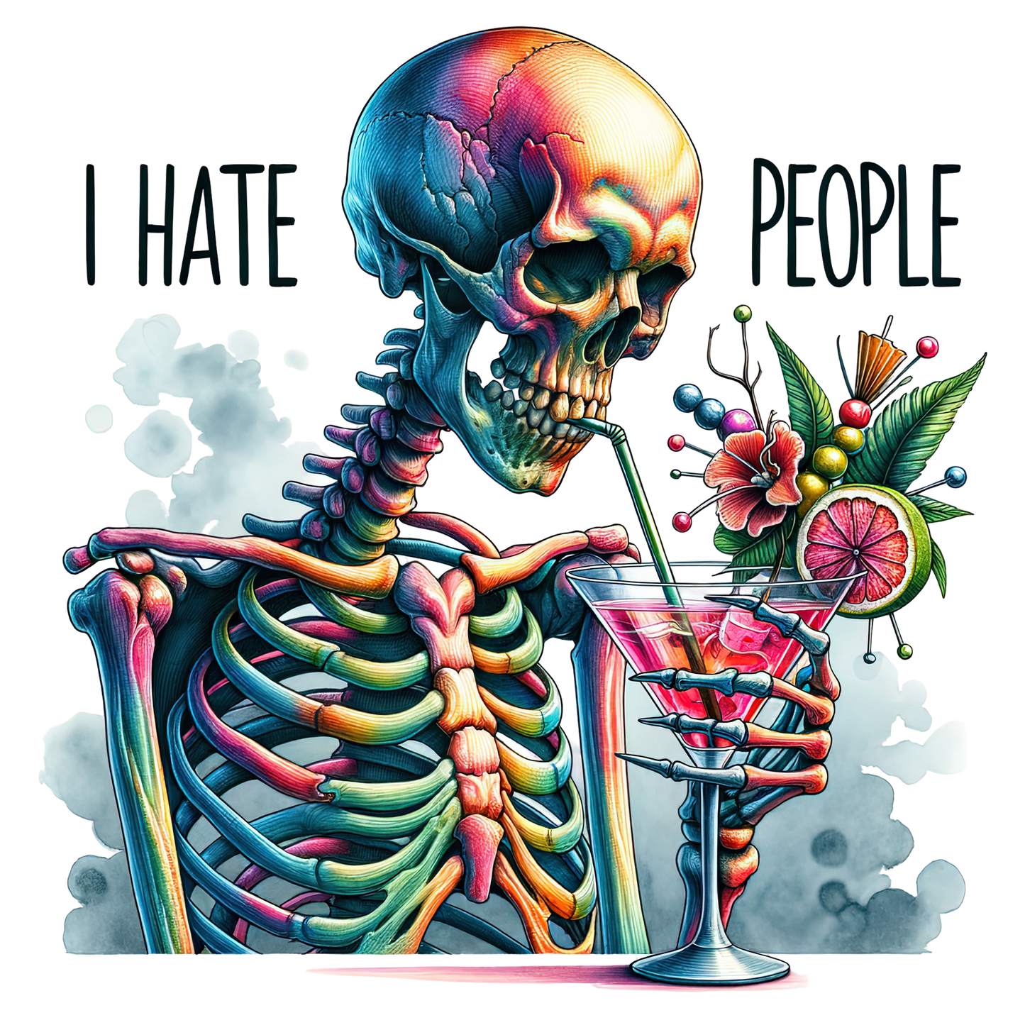 A-1130  I HATE PEOPLE  3.75"w x 3.75"h