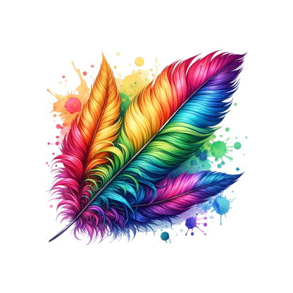 A-1149  RAINBOW FEATHER  3.75"W X 3.75"H