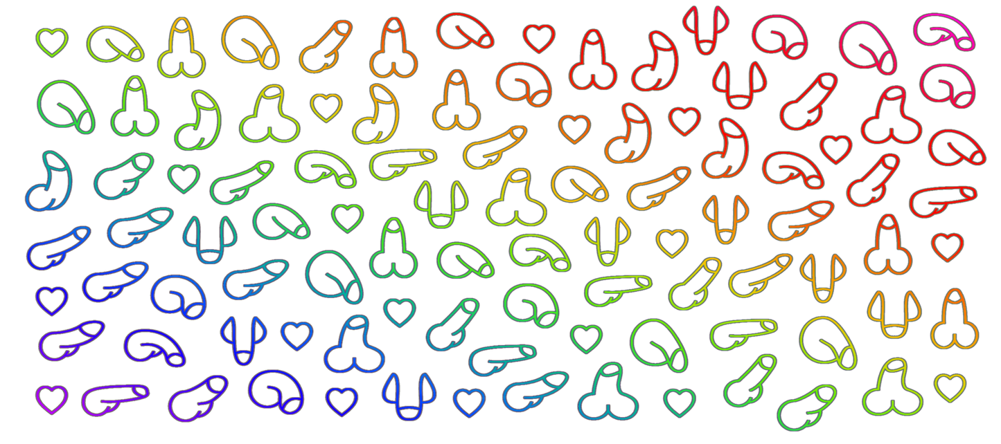 B-1502  RAINBOW PEENS  9"w x 4"h