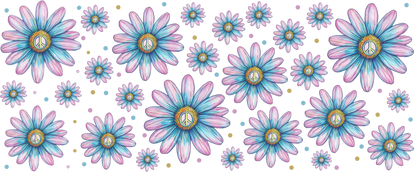 B-1504  Peace flowers  9"w x 4"h