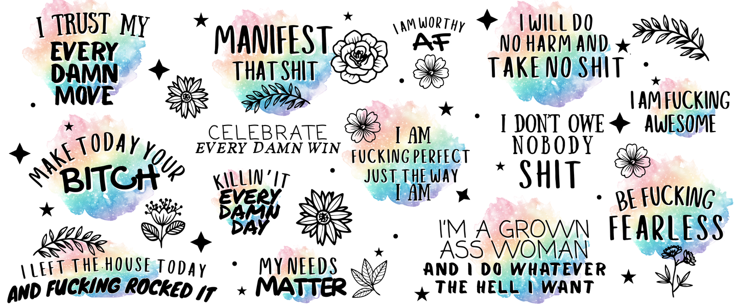 B-1514 CUSS WORD INSPIRATIONS 9"w x 3.25"H